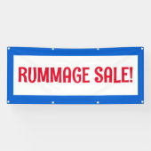 Rummage Sale! Rood wit en blauw banner (Horizontaal)