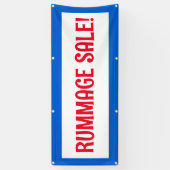 Rummage Sale! Rood wit en blauw banner (Verticaal)