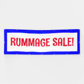 Rummage Sale! Rood wit en blauw banner (Horizontaal)