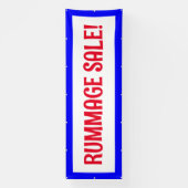 Rummage Sale! Rood wit en blauw banner (Verticaal)
