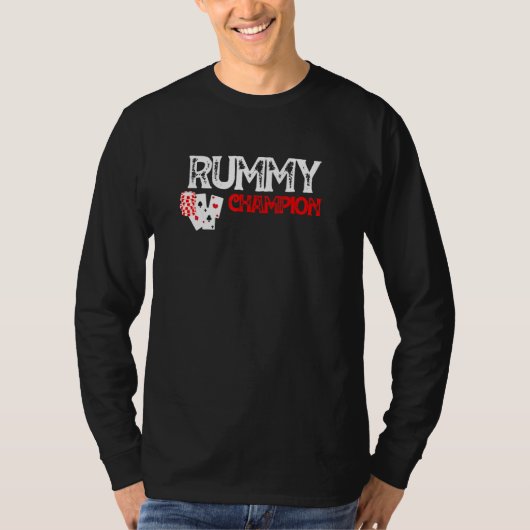 Rummy Champion Casino-gamekaart grafisch ontwerp T-shirt (Voorkant)