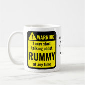 Rummy Funny Personalized Warning Koffiemok (Links)