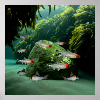 Rummynose Tetras Corydoras Aquarium Vis Poster