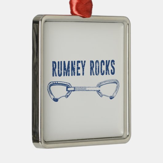 Rumney Rocks Climate Quickdraw Metalen Ornament (Rechts)