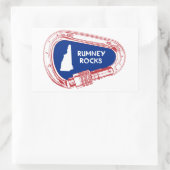 Rumney Rocks Climing Carabiner Rechthoekige Sticker (Tas)