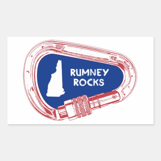 Rumney Rocks Climing Carabiner Rechthoekige Sticker (Voorkant)