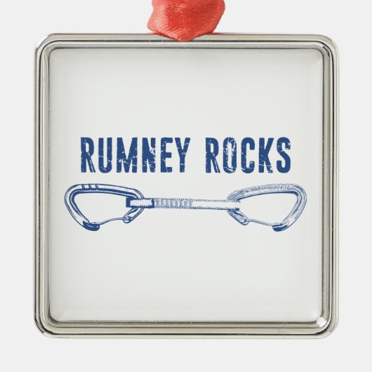 Rumney Rocks Klimmen Quickdraw Metalen Ornament (Voorkant)