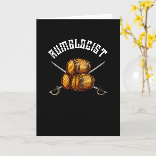Rumoloog Rum Drinker Piraat Alcohol Leuk Feest Kaart (Gele Bloem)