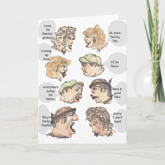 Rumor chain about Thanksgiving or Turkey Day Card Kaart (Voorkant)