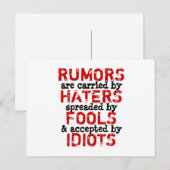 RUMORS - Briefkaart truïsme / filosofie (Voorkant / Achterkant)