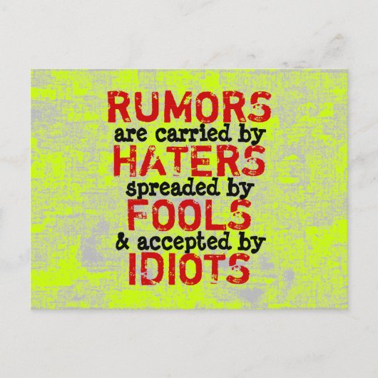 RUMORS - Briefkaart truïsme / filosofie (Voorkant)
