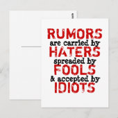 RUMORS - Briefkaart truïsme / filosofie (Voorkant / Achterkant)