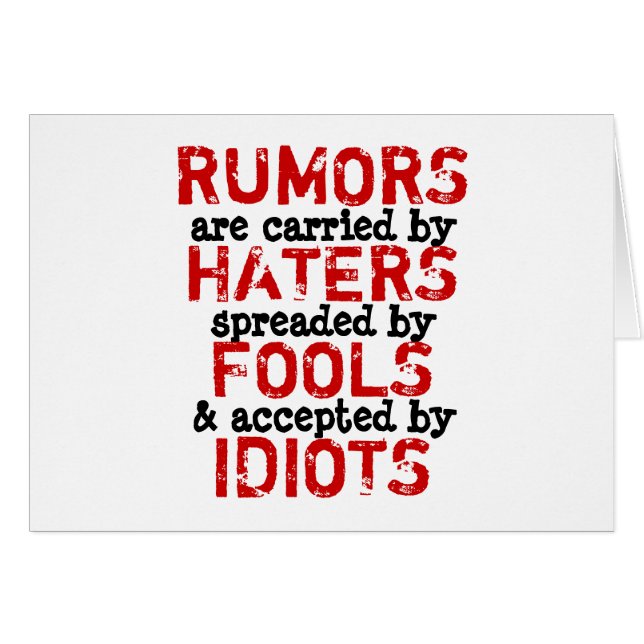 RUMORS ~ Kaart Truism/filosofie (Voorkant Horizontaal)
