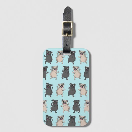 Rump Shaker Pug Puppy Bust A Move Cute Dancing Dog Bagagelabel (Voorkant (verticaal))