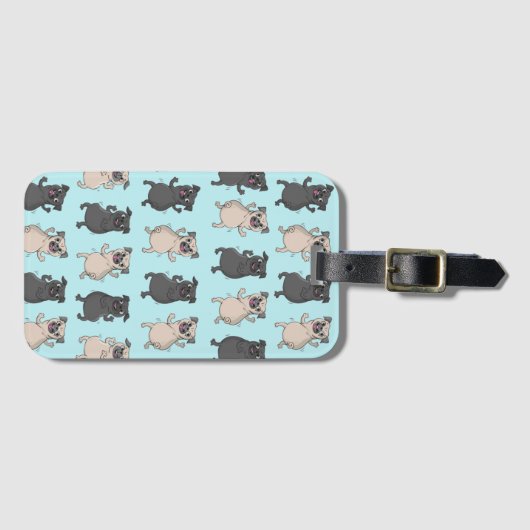 Rump Shaker Pug Puppy Bust A Move Cute Dancing Dog Bagagelabel (Voorkant (horizontaal))