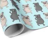 Rump Shaker Pug Puppy Bust A Move Cute Dancing Dog Cadeaupapier (Rol Hoek)