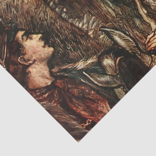 "Rumpelstiltskin" Fairy Art van Arthur Rackham Tissuepapier (Detail)