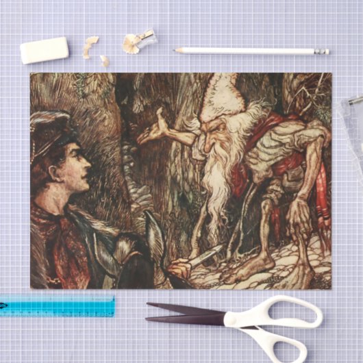 "Rumpelstiltskin" Fairy Art van Arthur Rackham Tissuepapier (Craft)