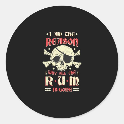 Rumpiraat Ronde Sticker (Voorkant)