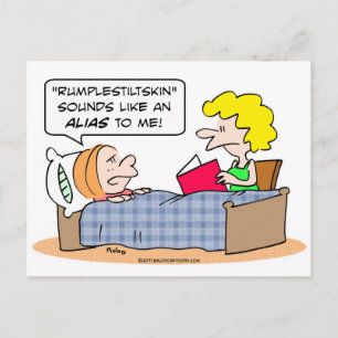 rumplestiltskin klinkt als een kind bed briefkaart