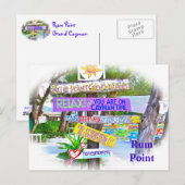 RUMPUNT/GROOTHANS CAYMAN/COLORFUL WOODEN SIGNEN BRIEFKAART (Voorkant / Achterkant)
