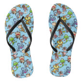 Run 2023, Leuke Cartoons die rond L Blue BG lopen Teenslippers (Voetbed)