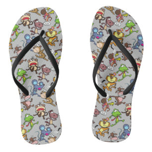 Run 2023, Leuke Cartoons die rond L Grey BG lopen Teenslippers