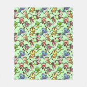 Run 2023, Leuke Cartoons looppatroon L Groen BG Fleece Deken (Voorkant)