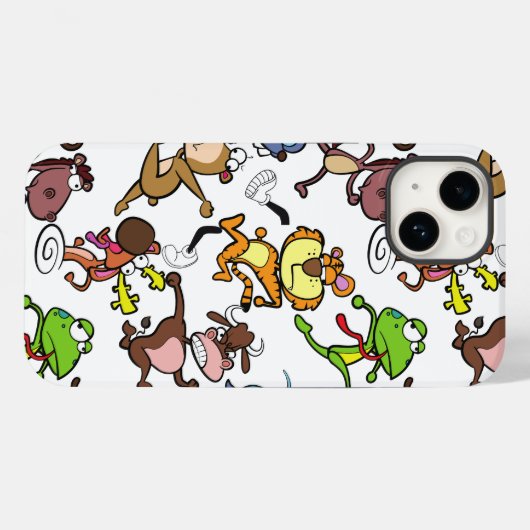 Run 2023, Leuke Cartoons lopen rond No BG Case-Mate iPhone Case (Achterkant (horizontaal))