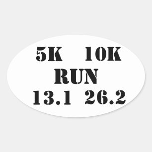 RUN - 5 k, 10 k, 13.1, 26.2 rijcyclus Ovale Sticker