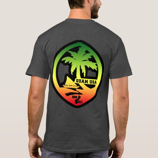 RUN 671 GUAM-verdringerige zegel T-shirt (Achterkant)