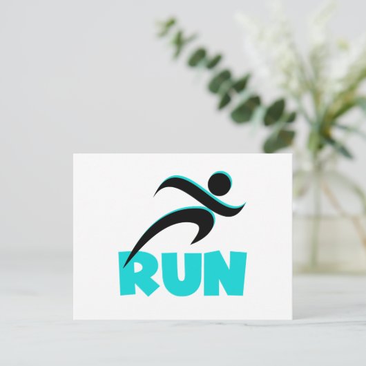 RUN Aqua Briefkaart (Staand voorkant)
