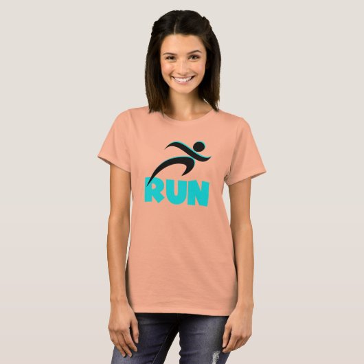 RUN Aqua T-shirt (Voorkant volledig)