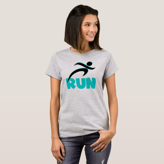 RUN Aqua T-shirt (Voorkant volledig)