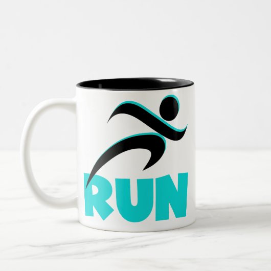RUN Aqua Tweekleurige Koffiemok (Links)