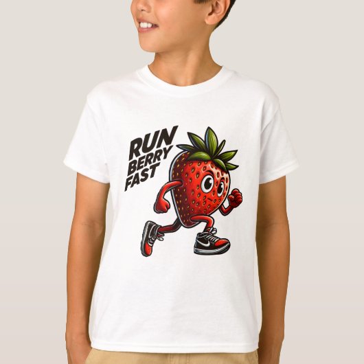Run Berry Fast Running Strawberry T-shirt (Voorkant)