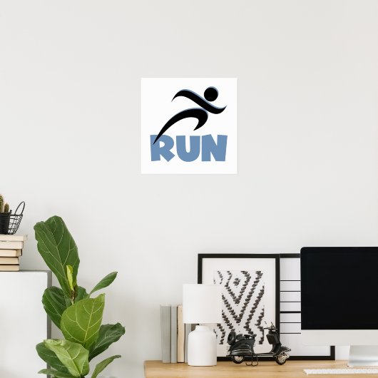RUN Blue Poster (Thuiskantoor)