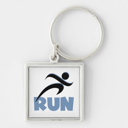 RUN Blue Sleutelhanger (Voorkant)