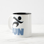 RUN Blue Tweekleurige Koffiemok (Voorkant links)