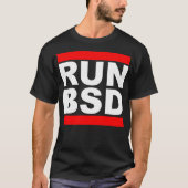 Run BSD - Cool Whitered Design voor Unix Hackers S T-shirt (Voorkant)