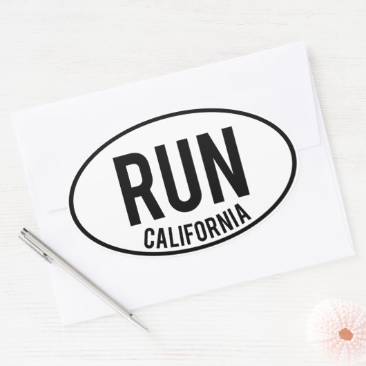 RUN california Ovale Sticker (Envelop)