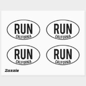 RUN california Ovale Sticker (Vel)