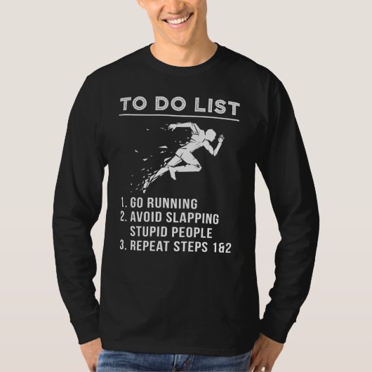 Run & Chuckle - Witty To-Do Running T-shirt voor d (Voorkant)