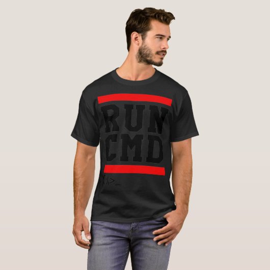 RUN CMD Console Command Prompt Sysadmin Premium T-shirt (Voorkant volledig)