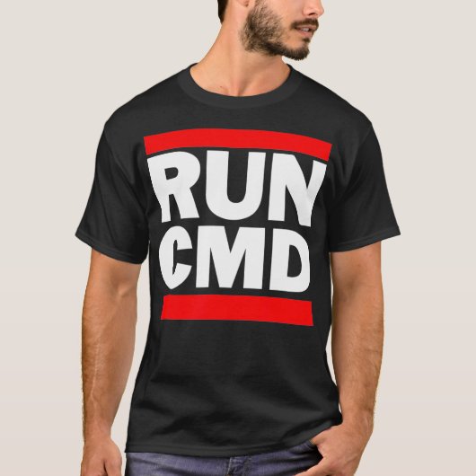 Run-CMD Funny Command Prompt Computer Programmer T-shirt (Voorkant)