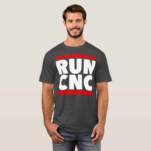 RUN CNC shirt Funny machinist engineer Gcode t-shi (Voorkant volledig)