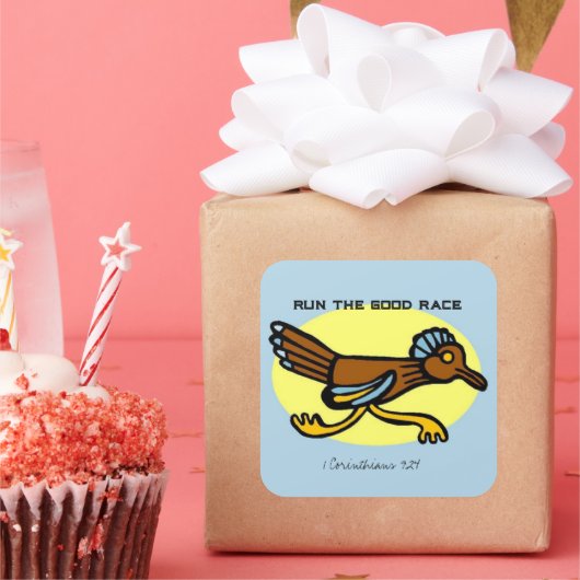 Run de Goede Race Sticker 1 Korintiërs 9:24 (Feest)