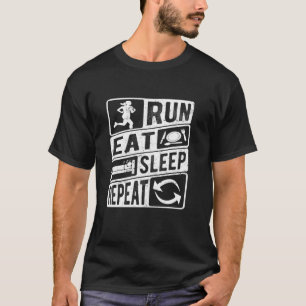 Run Eat Sleep Herhaal, Cool Distressed Womenu2019s T-shirt