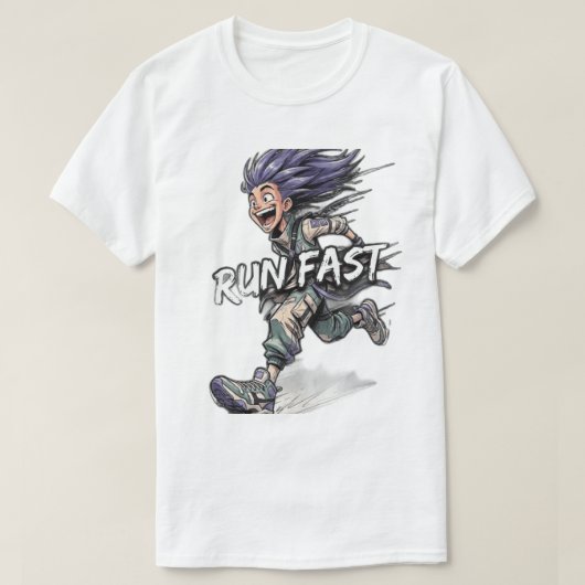 Run Fast Anime Runner Shirt (Design voorkant)