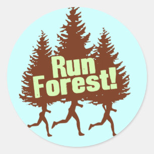 Run Forest Ronde Sticker